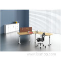 White Double Motor Electric Lift Table for Office